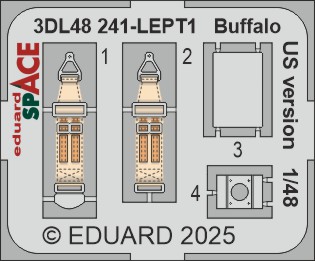 SPACE 3D Detailset Brewster F2A Buffalo -US Version-  Instrument Panels and Seatbelts  (Tamiya)  3DL48241