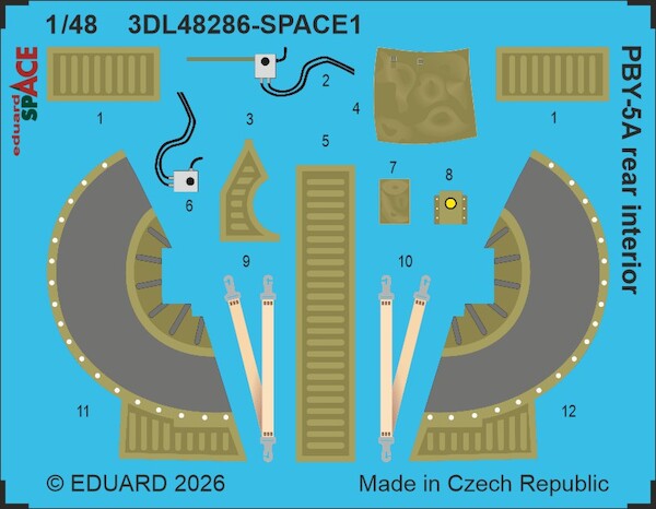 SPACE 3D  Detailset PBY5a Catalina Rear interior (Eduard/Revell)  3DL48286