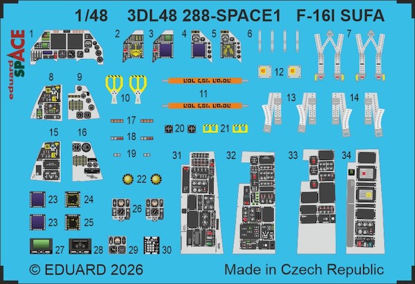 SPACE 3D  Detailset F16I SUFA Insrument Panels and seatbelts (Kinetic)  3DL48288