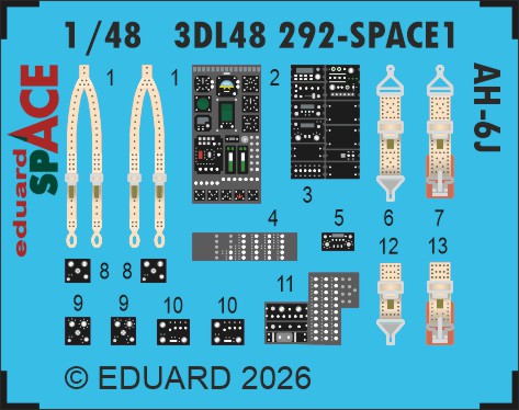 SPACE 3D Detailset AH1J Instriment panels and seatbelts (ICM) 3DL48292