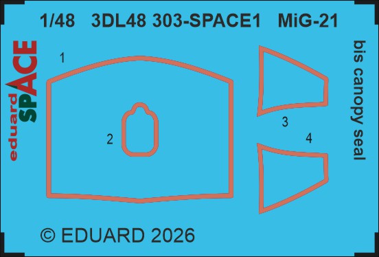 SPACE 3D Detailset Mikoyan MiG21Bis canopy seal (Eduard) 3DL48303