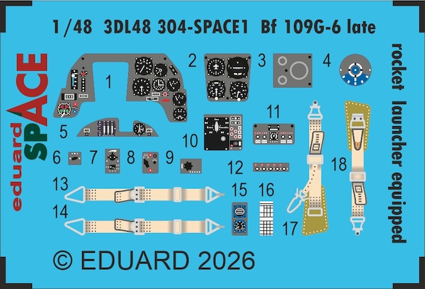 SPACE 3D  Detailset Bf 109G-6 late (rocket launcher equipped) (Tamiya)  3DL48304