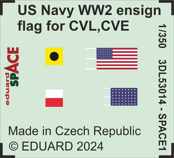 SPACE 3D Detailset US WW2 Ensign Flag for CVL, CVE CL and DD 3DL53014
