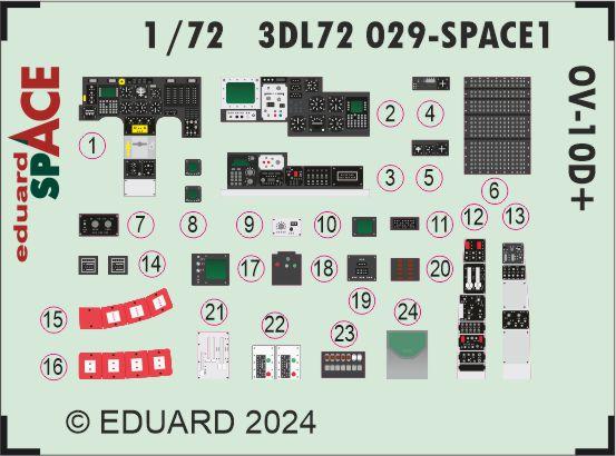 SPACE 3D Detailset OV10D+ Bronco Instrument panels and seatbelts (ICM) 3DL72029