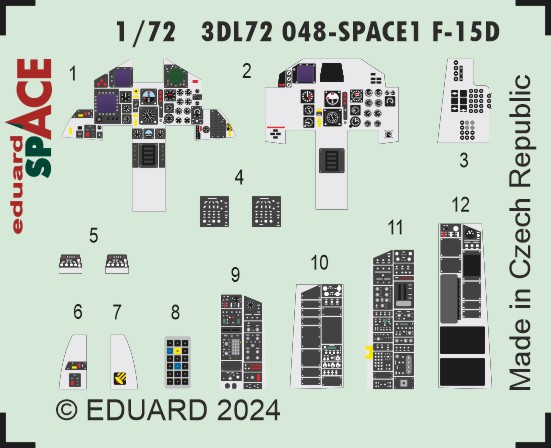 SPACE 3D Detailset F15D Eagle Instrument panels and seatbelts (Fine Molds) 3DL72048