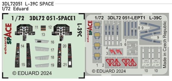 SPACE 3D Detailset L39C Albatross Instrument panels and seatbelts (Eduard) 3DL72051