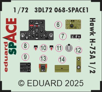 SPACE 3D Detailset Curtiss Hawk H75A-1/2 Instrument panels and seatbelts (Arma Hobby)  3DL72068