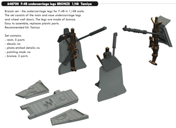 F4B Phantom Bronze Undercarriage Legs and resin wheeldoors (Tamiya)  E648700