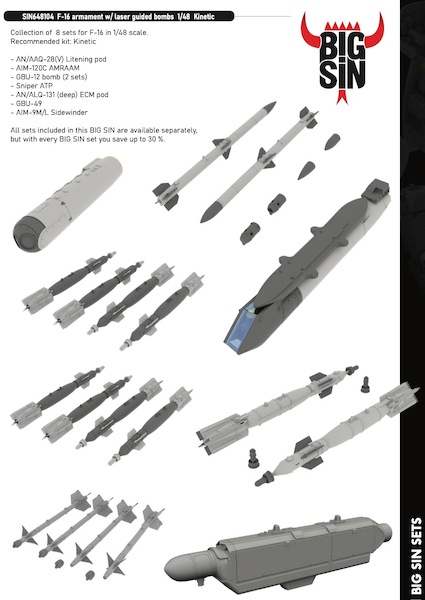 F16 Armament with Laser guided bombs (Kinetic)  BIG SIN648104