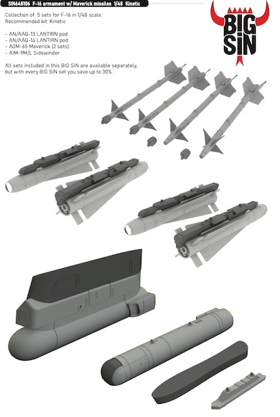 F16 Armament set with Maverick Missiles BIG SIN648106