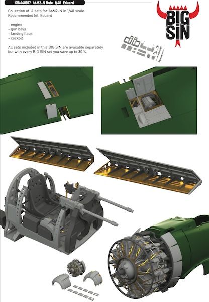 Nakajima A6M-2N Detail set (Eduard) BIG SIN648107