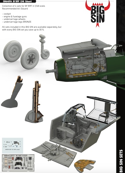 Messerschmitt BF109F set (Eduard)  BIG SIN648114