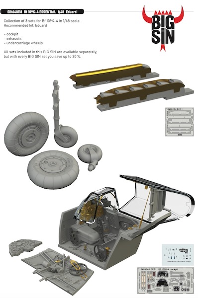 Messerschmitt BF109K-4 Essential set (Eduard)  BIG SIN648118