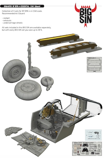 Messerschmitt BF109K-4 Essential set (Eduard) BIG SIN648118