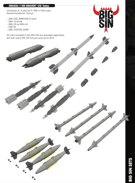 F35B Lightning  II Armament (Tamiya)  BIG SIN648124