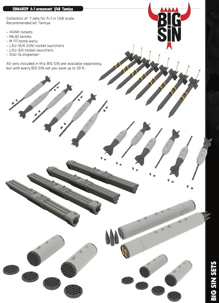 A1 Skyraider Armament set (Tamiya) BIG SIN648129