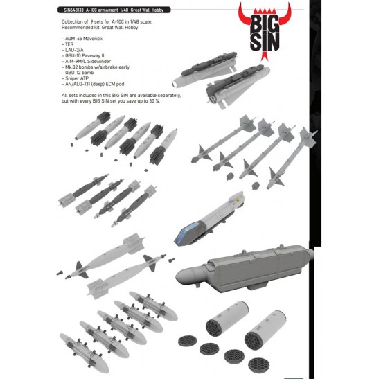 A10C Thunderbolt II Armament set (Great Wall) BIG SIN648133