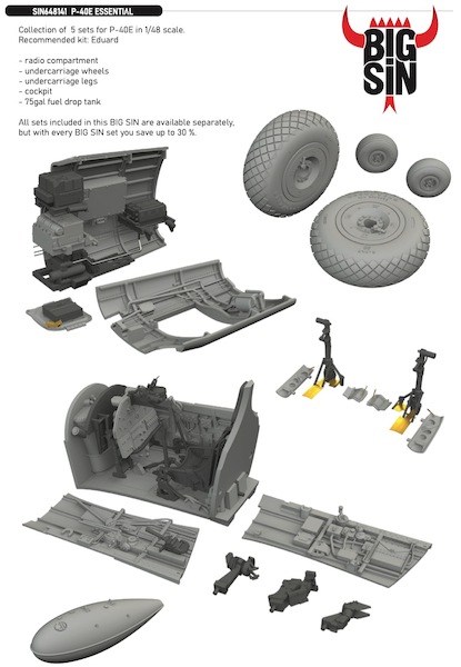 Curtiss P40E Warhawk Essential set (Eduard)  BIG SIN648141