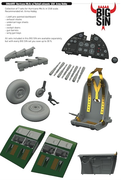 Hurricane MKIIc with Fishtail exhausts (Arma Hobby)  BIG SIN648151