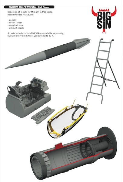 Mikoyan MiG21F Essebtial set (Eduard)  BIG SIN648153