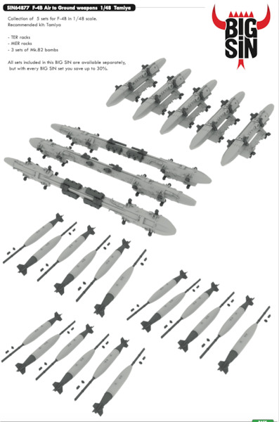 F4B Phantom Air to Ground weapon set (Tamiya)  BIG SIN64877