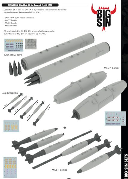 OV10A Bronco  Air to Ground weapon set (ICM)  BIG SIN64880