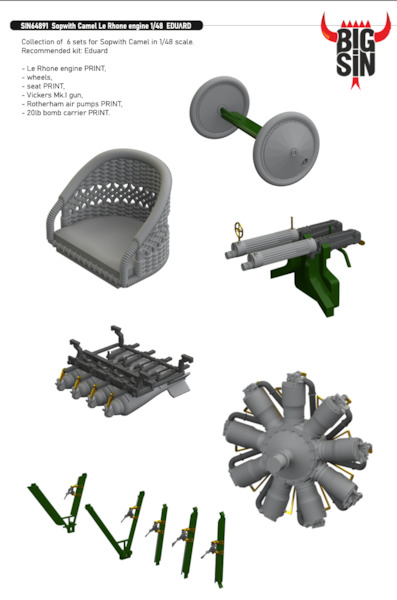 Sopwith Camel Le Rhone engine (Eduard)  BIG SIN64891