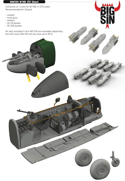 Messerchmitt Bf110E set (Eduard) BIG SIN67220