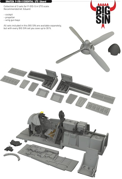 P51D-5 Mustang essential set (Eduard)  BIG SIN67226