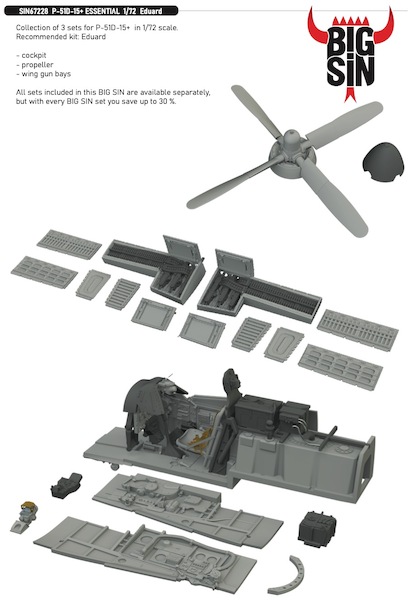 P51D-15+ Mustang essential set (Eduard)  BIG SIN67228