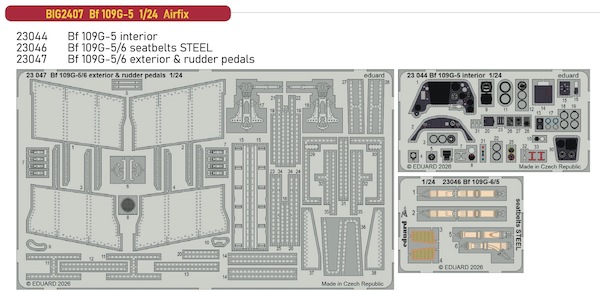 Detailset Messerschmitt Bf109G-5 (Airfix) BIG2407
