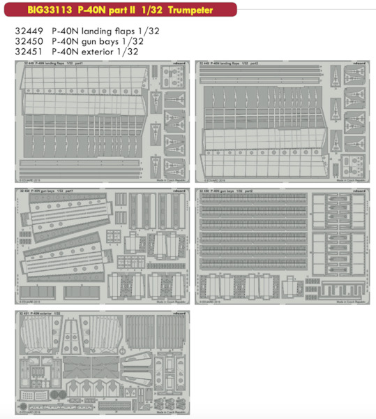 Detailset Curtiss P40N Warhawk Part II (Trumpeter) BIG33113