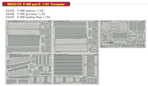 Detailset Curtiss P40E Warhawk Part 2 (Trumpeter)  BIG33123