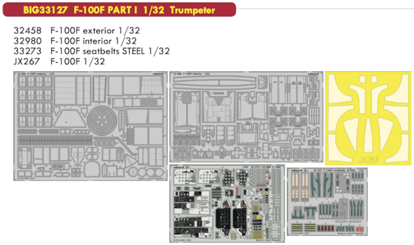 Detailset North American F100F Super Sabre Part 1 (Trumpeter)  BIG33127