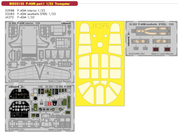 Detailset Curtiss P40M Warhawk Part 1 (Trumpeter)  BIG33133