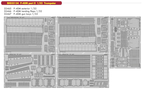 Detailset Curtiss P40M Warhawk Part 2 (Trumpeter)  BIG33134