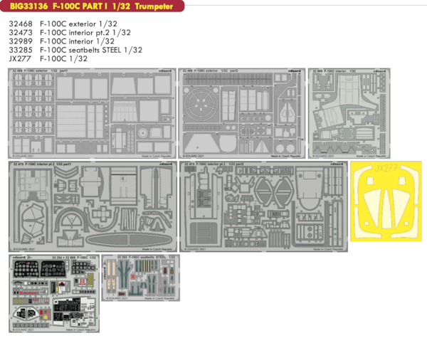 Detailset North American F100C Super Sabre part 1 (Trumpeter)  BIG33136