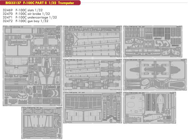 Detailset North American F100C Super Sabre part 2 (Trumpeter)  BIG33137