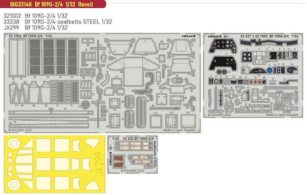 Detailset Messerschmitt BF109G-2/4 (Revell) BIG33148