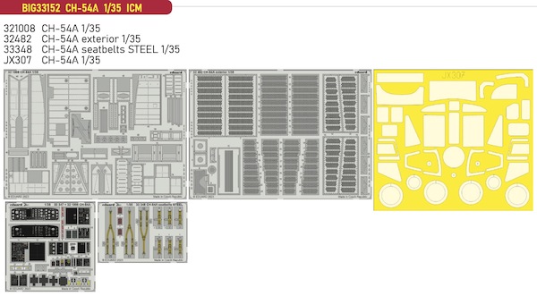 Detailset Sikorsky CH54A Tarhe (ICM) BIG33152