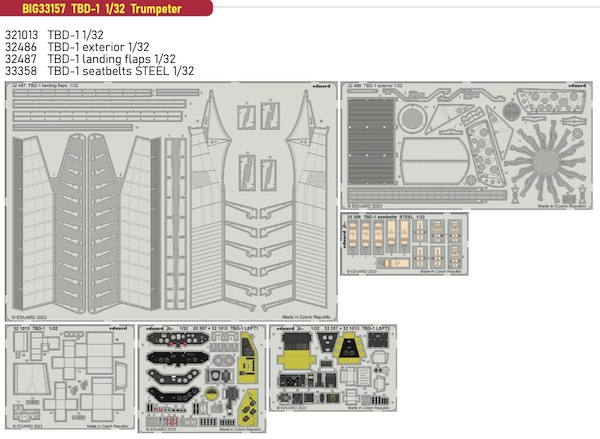 Detailset Douglas TBD1 Devastator (Trumpeter) BIG33157