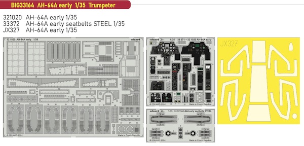 Detailset AH64A Apache (Early) (Trumpeter) BIG33164