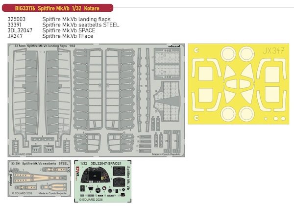 Detailset Spitfire MKVb (Kotare BIG33176