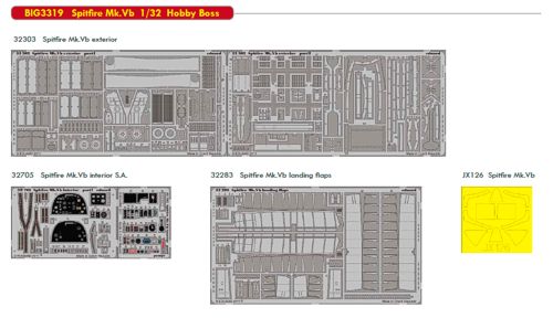 Detailset Supermarine Spitfire MKVb (Hobby Boss)  BIG3319