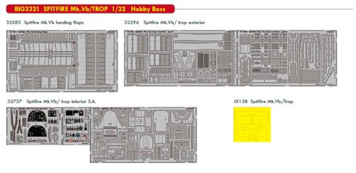 Detailset Spitfire MKVb/Trop (Hobby Boss)  BIG3321