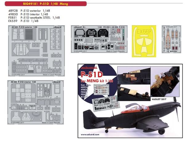Detailset P51D Mustang (Meng) BIG49181