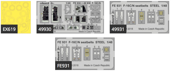 Detailset F16C/N fighting falcon (Tamiya)  BIG49208