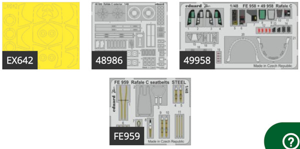 Detailset Rafale C with khaki Seatbelts (Revell)  BIG49219