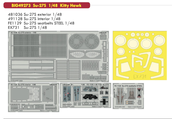 Detailset Sukhoi Su27S Flanker (Kitty Hawk)  BIG49273