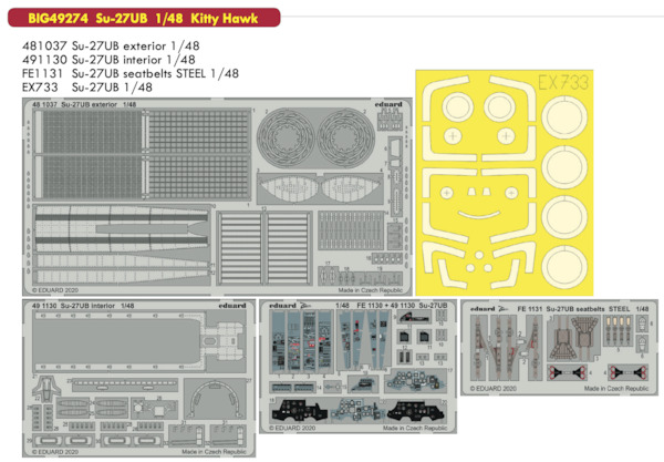 Detailset Sukhoi Su27UB Flanker (Kitty Hawk)  BIG49274